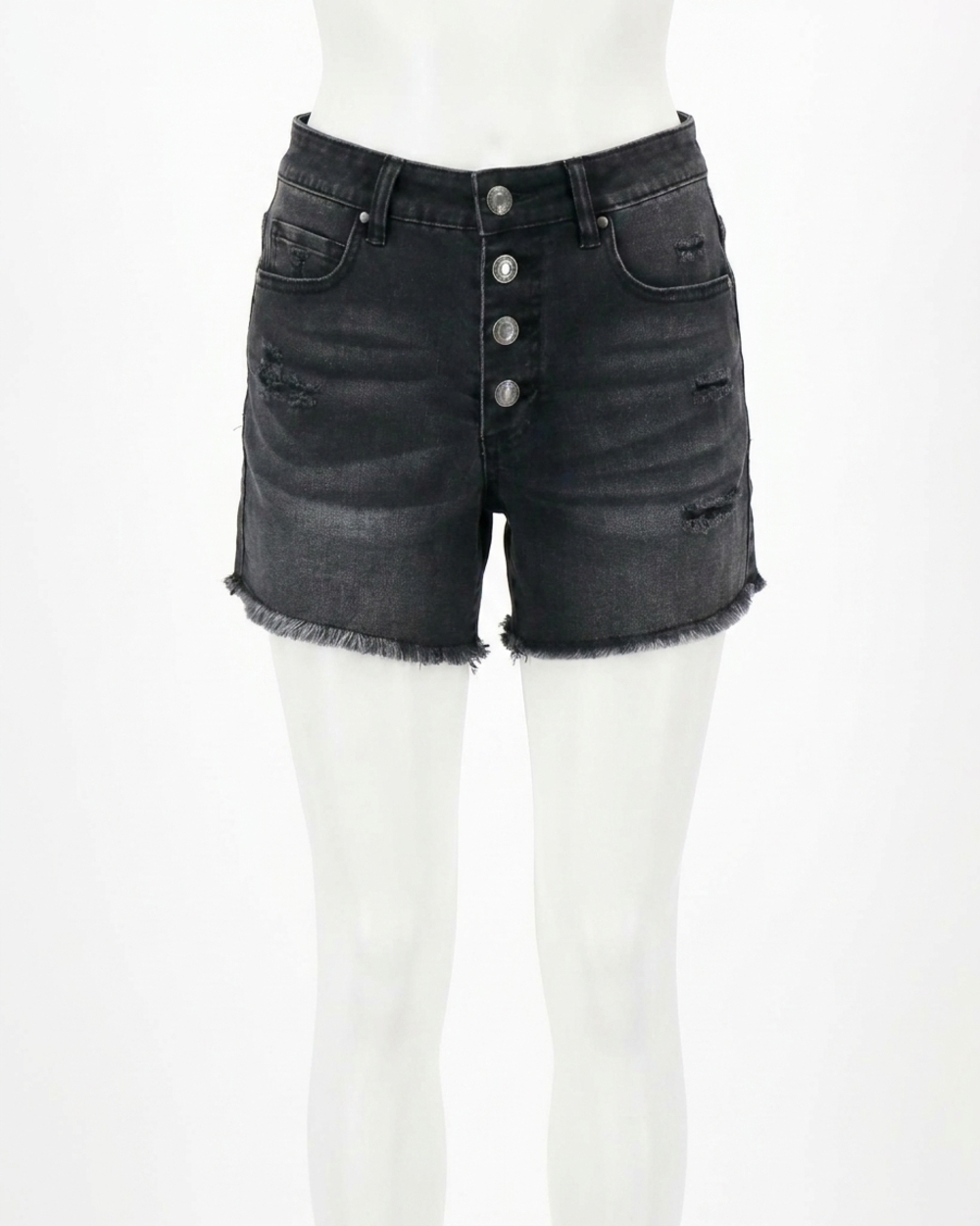 NEW GRACE AND LACE girlfriend button fly denim shorts in black